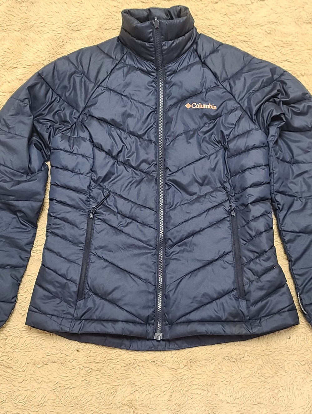 Columbia Women’s Navy Packable Puffer Jacket,  Omni-heat, Interchane, Small - Picture 7 of 11